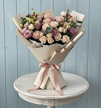 Букет цветов из:  Розы и Лизиантусы #REPLACE_PRED# Аксае Республика Дагестан