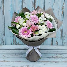 Букет цветов из:  Герберы, Альстромерии и Хризантемы #REPLACE_PRED# Аксае Республика Дагестан