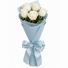 Букет 5 Белых роз Проуд в Аксае Республика Дагестан