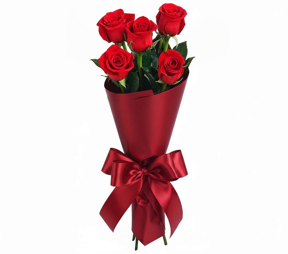 Букет 5 Красных роз Эдлесс Лав в Аксае Республика Дагестан