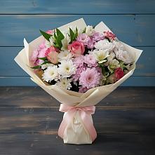 Букет цветов из:  Хризантемы, Альстромерии и Розы #REPLACE_PRED# Аксае Республика Дагестан