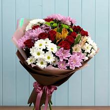 Букет цветов из:  Розы, Хризантемы и Альстромерии в Аксае Республика Дагестан