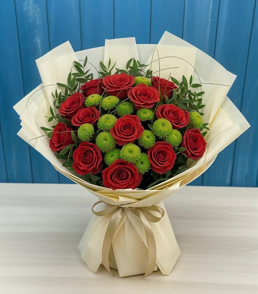 Букет цветов из: Розы и Хризантемы в Аксае Республика Дагестан