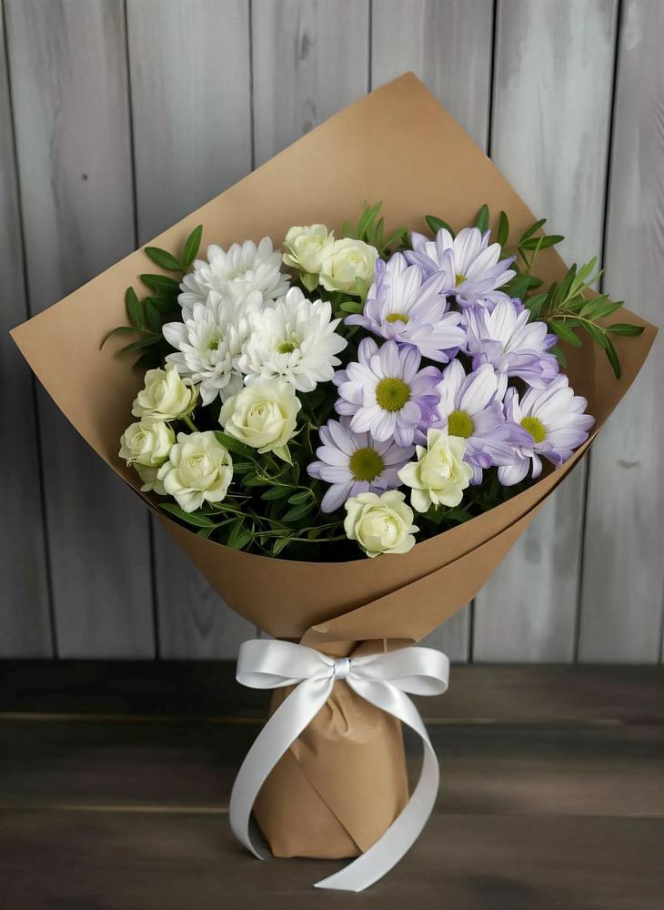 Букет цветов из: Хризантемы и Розы в Аксае Республика Дагестан